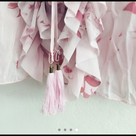 ISO - FOR LOVE AND LEMONS PINK RUFFLE BLOUSE IN M - Picture 4 of 4